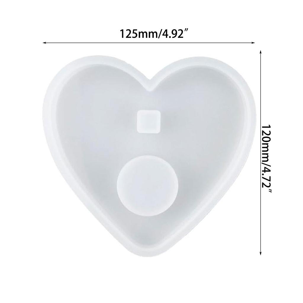 1-10 Numbers Shape DIY Silicone Mold 3D Handmade Candle Holder with Heart Base Gypsum Resin Mold Craft Candlestick Mould