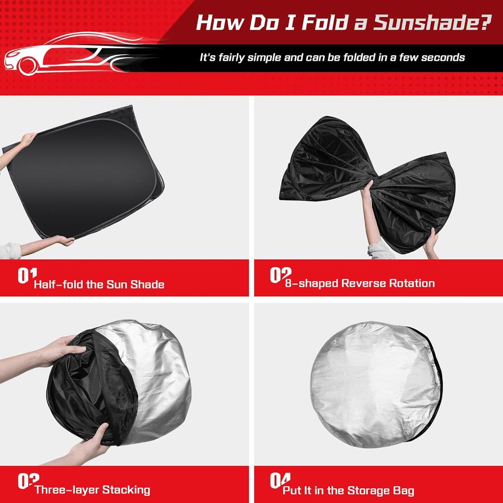 Windshield Sun Shade for Ford Maverick 2022-2024, Custom Fit Foldable Front Window Sunshade Sun Visor Protector, Block UV Rays Keep Your Car Cooler