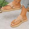 2026 Women'S Flat Thong Sandals With Toe Strap Slip Solid Color And Shaped Heel Sandal Womens Fluff Yeah Slide Sandalias Hot