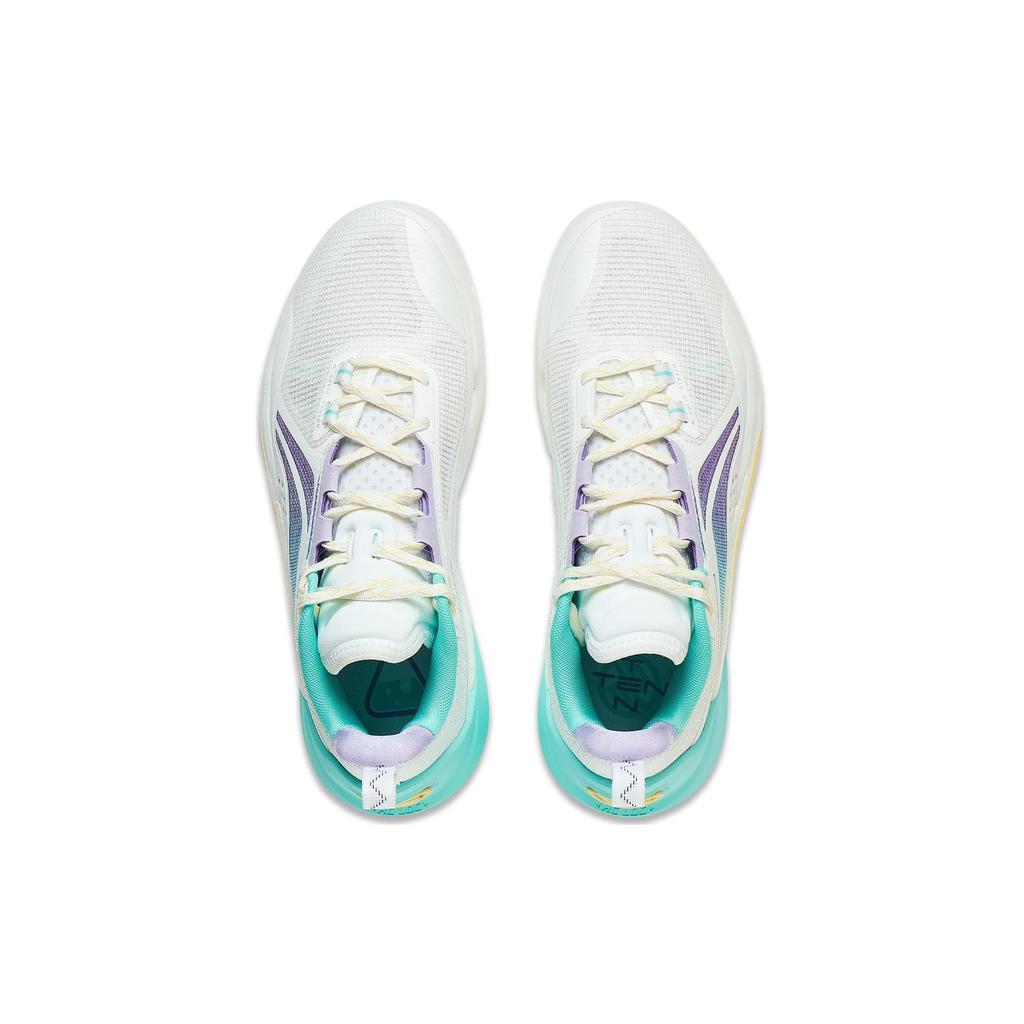 Li Ning Speed 10 Амортизирующие Нескользящие Износостойкие Дышащие Низкие Баскетбольные Кроссовки Мужские Белый Фиолетовый ABAT085-68