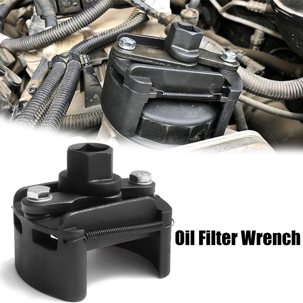 60-80mm Universal Car Oil Filter Wrench Fuel Filter Removal Cast Steel Spanner Adjustable Removal Tool Automotive Accessories