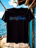 Oversized OnlyFans Logo Graphic T-shirt - Black with Blue Print