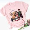 Nezuko Kamado Kimetsu No Yaiba Print Pink Kid T-shirts Children Baby Cute Harajuku Kawaii Clothes Boy Girl Tops Gift ,Drop Ship
