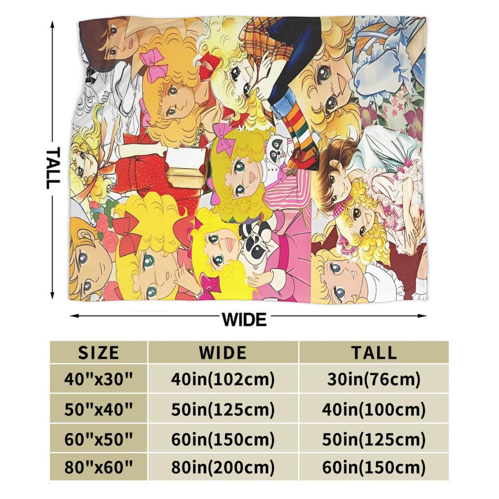 Candy Candy And Terry Anime Blanket Warm Soft Funny Plush Bedding Throws For Couch Bed Travel Flannel Bedspread Bed Cover