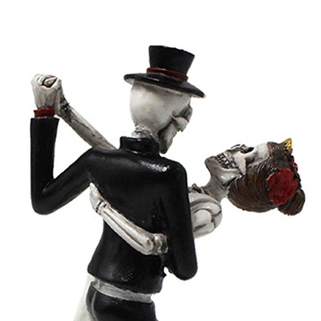 Танцующий череп пара статуя реалистичный коллекционный смоляной скелет пара статуэтка украшение для дома