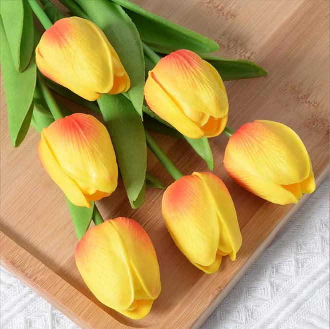 10 шт., украшение для дома, искусственный тюльпан, материал PU, украшение для интерьера гостиной, имитация цветка