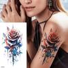 Цветная цветочная татуировка на руку, женская цветочная татуировка на груди, новая временная татуировка