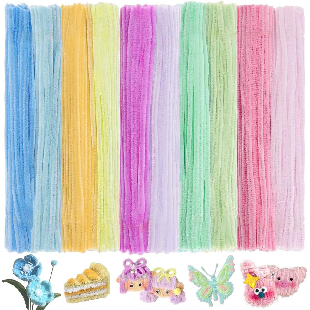 1000pcs Pipe Cleaners Craft , Thick Multiple Color Chenille Stem Flower Craft Supplies for DIY Art Christmas Creative Decoration