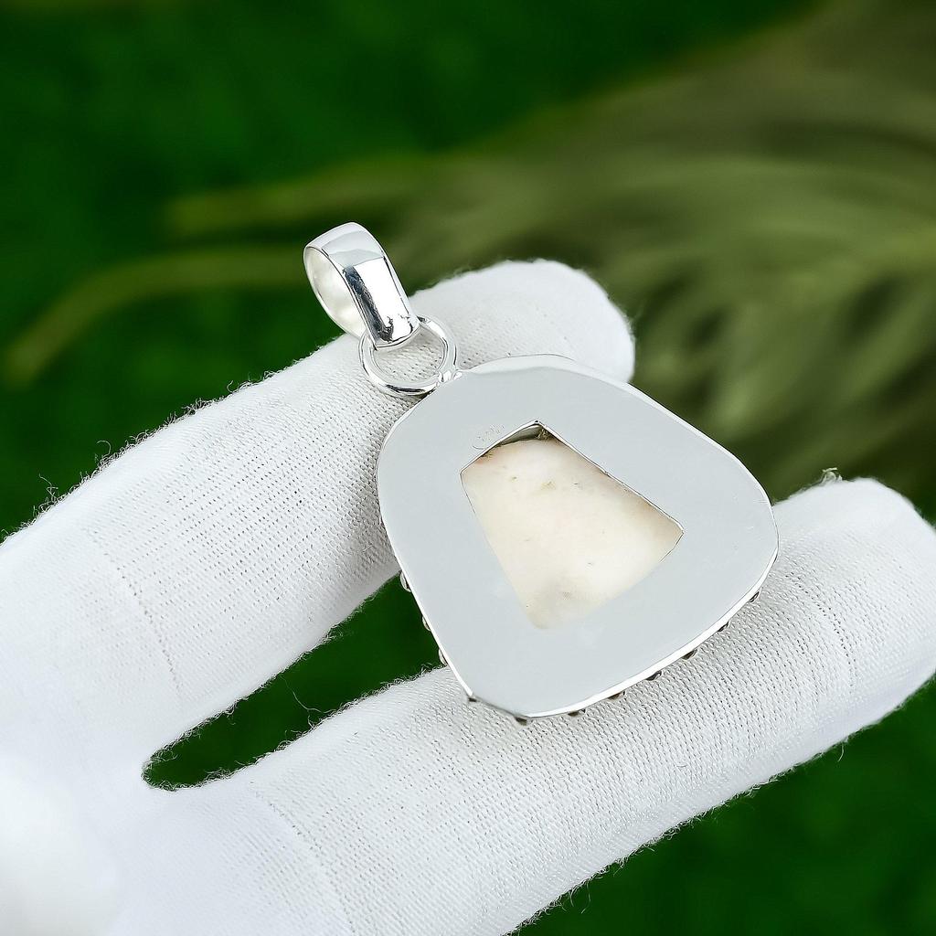 Sterling Silver Scolecite Stone Sister Birthday Artisan Handcrafted New Pendant