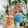 Cute Fruit Milk Bubble Tea Plush Doll Keychain Kawaii Soft Stuffed Plushies Toys Bubble Tea Keychain Backpack Pendant Girl Gifts
