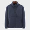 Men's Double-Sided Thick Polar Fleece Jacket, Winter Loose Fit, Large Size, Stand Collar.