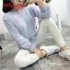 Minimalist Sweater With Faux Mink Fur For Casual Women