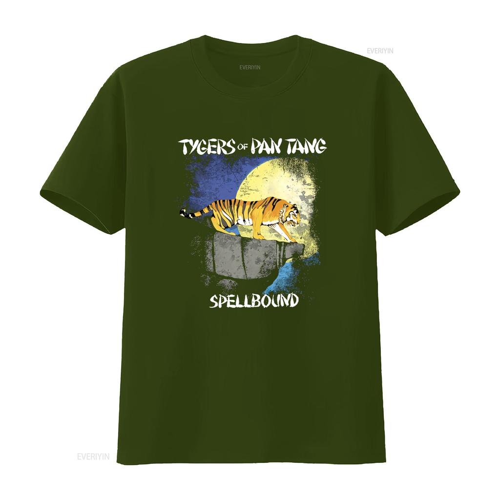 Футболка Tygers Of Pan Tang Spellbound Официальная мужская с дизайном тигра под лунным светом винтажная стираная homme Стильная повседневная