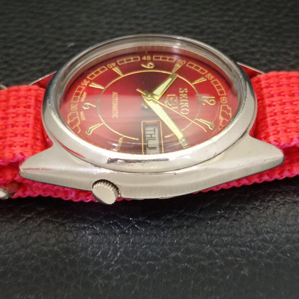 Б/У винтажные мужские часы SEIKO 5 AUTOMATIC 7009A из Японии с красным циферблатом a435029-2 R122-a435029
