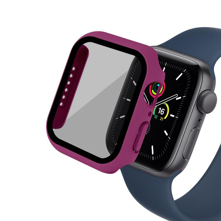 Стекло + чехол для Apple Watch, чехол серии 44/40/41/45/42/38 мм, аксессуар для iWatch, защитная пленка для экрана Apple watch 8 7 6 SE 5 3