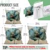 4 Pcs Retro Green Flowers Single-Sided Printed Pillowcase Cushion Cover,Suitable For Living Room,Bedroom,Car Decoration