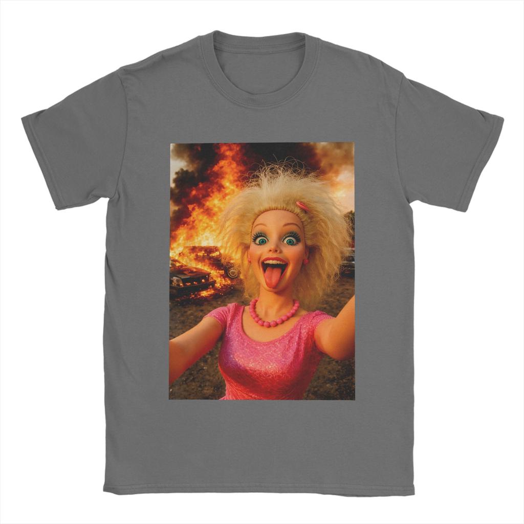 Doll Face Meme Expression Crazy Doll Hilarious Meme  Unisex T Shirt  Tee Shirt Short Sleeve Round Neck TShirts Pure Cotton Clothes