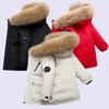 Children's Down Cotton Jacket Boys Winter Thickened Large Fur Collar Coat Kids Warm Hooded Outerwear Teenager Clothing
