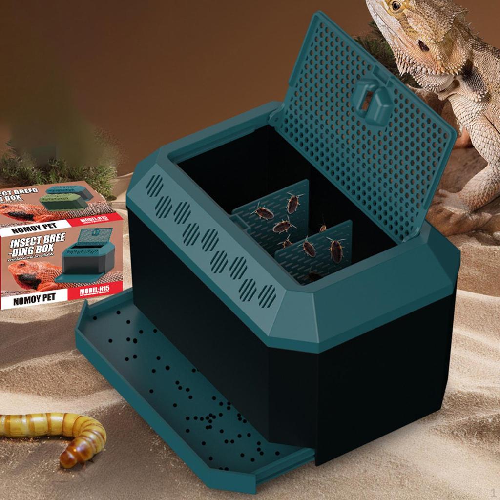 Reptile Feeding Box Enclosure Cage Breathable Tank Hatching Case, Terrarium Animal Habitat