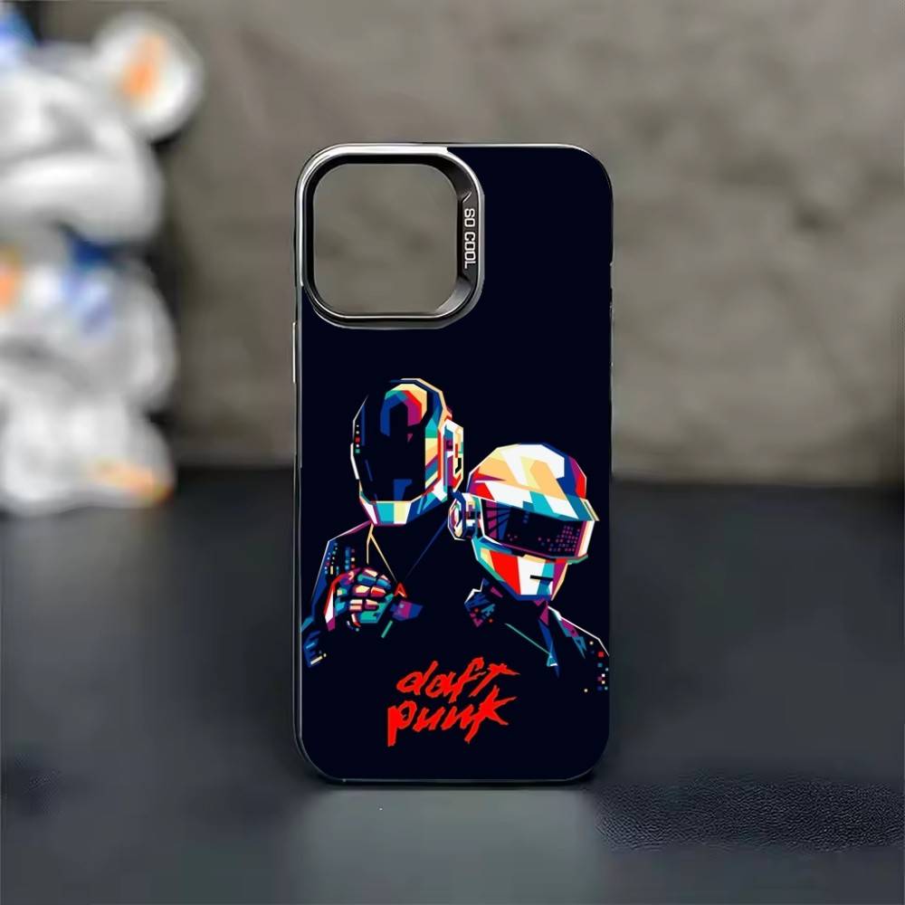 Крутой чехол для телефона Daft Punk для iPhone 17 16 15 14 13 12 11 Pro Max Plus Серебристый конфетный Матовый чехол
