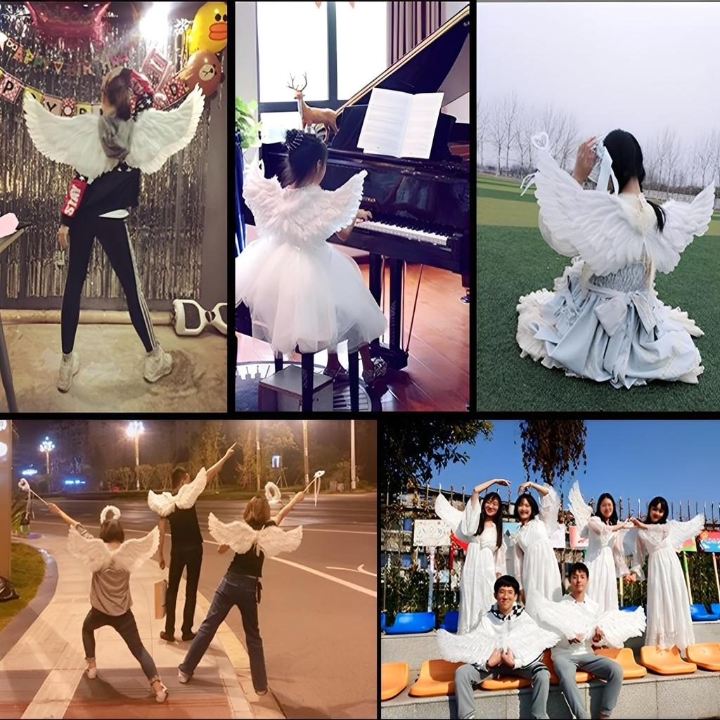 Gitvirgo Angel Devil Costume Angel Cosplay Halloween Cute Artificial Angel Wings for Sleeping for Children and Adults Wings, Wings, Accessories,
