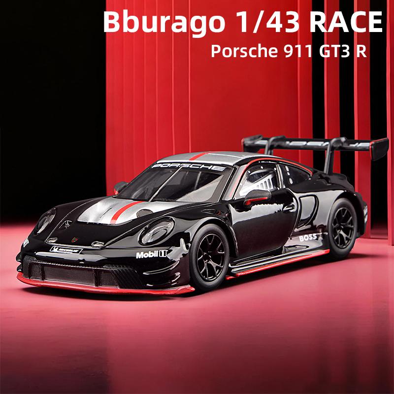 AKEZM1 Bburago 1:43 Porsche 911 GT3 R Alloy Race Car Model Racing Diecast Vehicles Toy