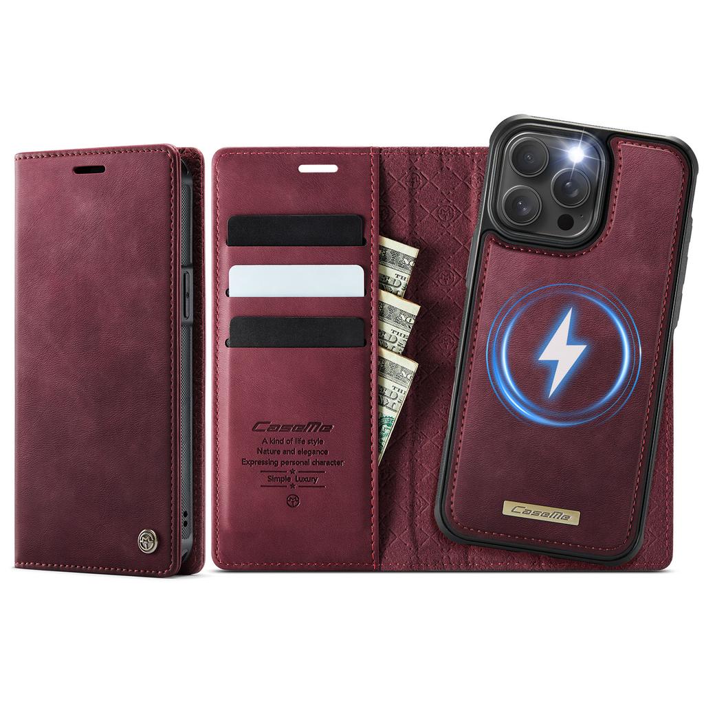 For iPhone 12 Pro 6.1 inch/iPhone 12 6.1 Inch Case CASEME C49 Compatible with MagSafe RFID Blocking Detachable Wallet Leather Phone Cover