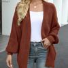 Fashion Loose Version of The Women's Lantern Sleeve Thick Knitted Cardigan Sweater Jacket New Fall and Winter