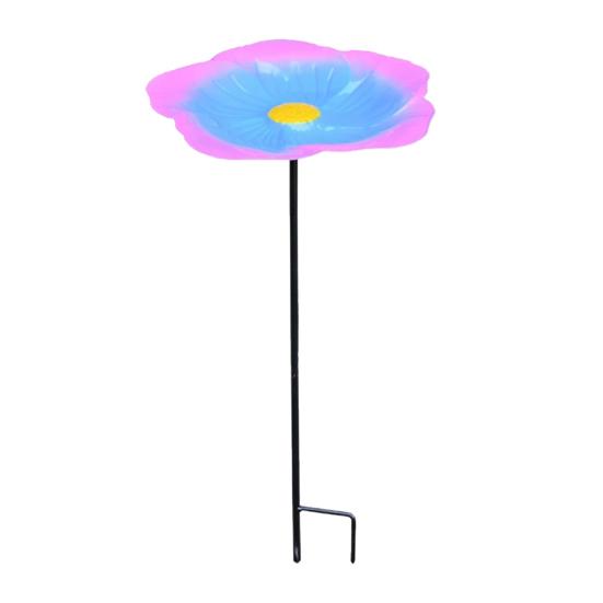 Цветок Птичья поилка Железная кормушка-поднос со стойкой Уличная поилка Цветок Чаша для птичьей поилки для украшения сада Подарок для любителей птиц