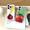 Чехол для телефона 'Груша и помидор' Милый овощной для iPhone 17 16e 16 15 14 13 12 11 Air Pro Max X XR XSMAX 8 7 Plus Прозрачная крышка