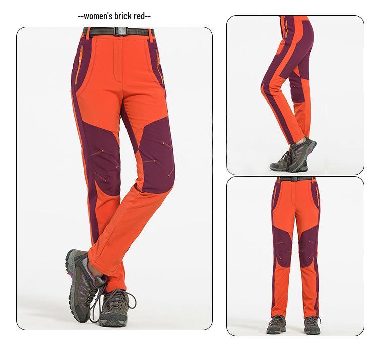 Новые унисекс осенне-зимние ветрозащитные флисовые софтшелл брюки - Теплая, утолщенная уличная горная экипировка