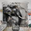 2 шт., 3D карниз с рисунком животного слона, карманные декоративные оконные шторы, оконные занавески для спальни, гостиной, домашний декор