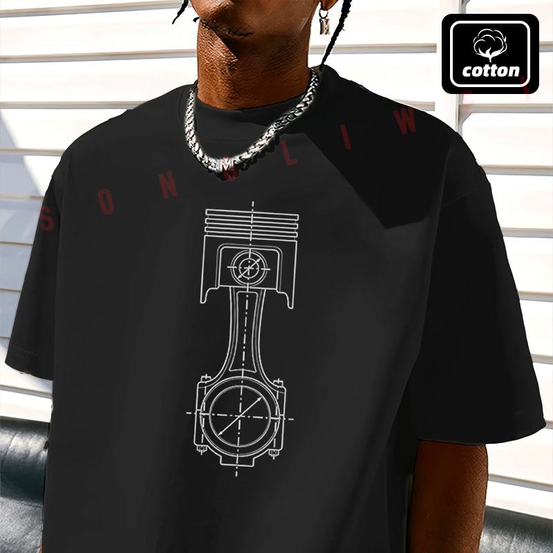 Petrolhead Engine Control Center Moto T-Shirt Vintage Cotton Plain Mens Funny T Shirts Casual H