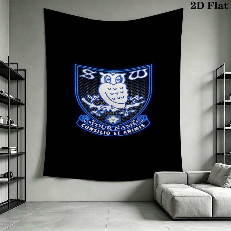 SHEeffield Wednesday Football Club Custom Name Wall Tapestry Aesthetic Wall Hanging Printed Fabric Blanket Decorative Tapestries for Bedroom Living Ro