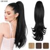 Synthetic Claw Clip In Wavy Ponytail Extension Fiber Hair Piece Wavy Straight Ponytail Wig Extensions For Women