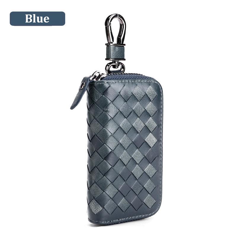 Кошельки для ключей из натуральной кожи, плетение на молнии, стильная сумка для ключей от автомобиля, многофункциональный футляр для карт, мужские и женские держатели для ключей, ключницы