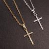 Waterproof Cross Pendant Necklace for Women Men Minimalist Stainless Steel Cross Chain Christian Jewelry Daily Wear Accessories