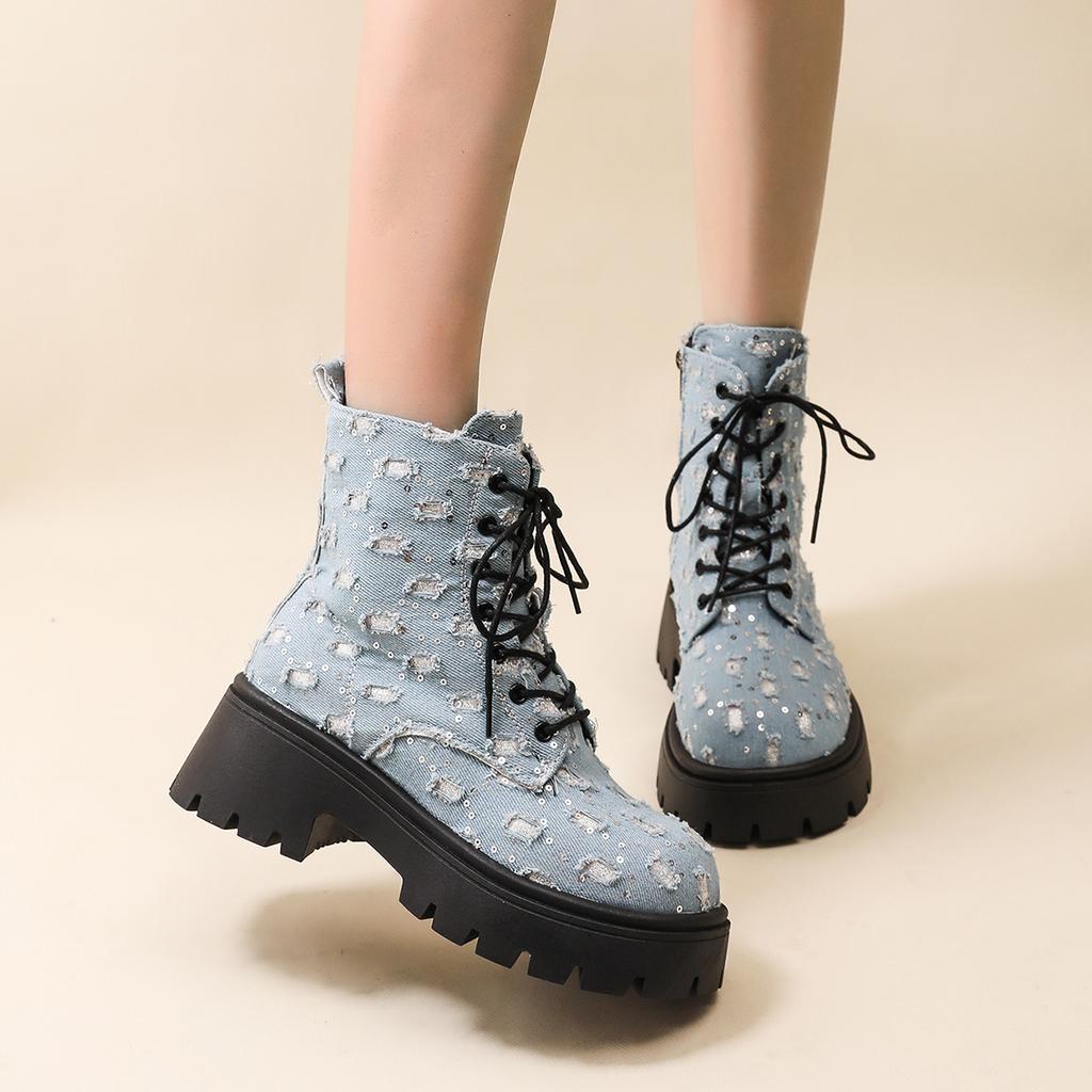 Женские ботинки на платформе до середины голени армейские ботинки женские цепи металлические украшения готические рейв-обувь аксессуары для косплея готическая обувь женская