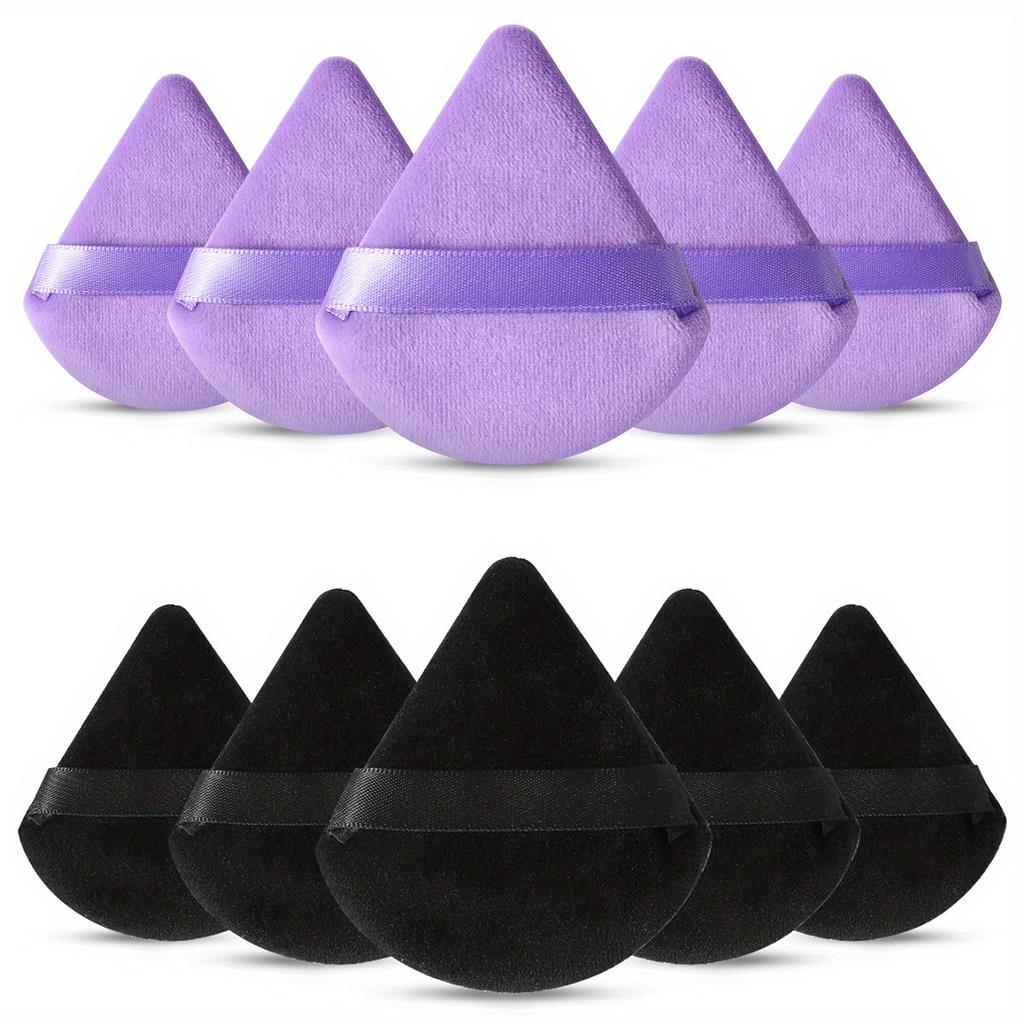 10 Pieces Powder Puffs Triangle Cosmetic Powder Puff Reusable Powder Sponge Makeup Foundation Sponge For Face Powder Makeup Tool