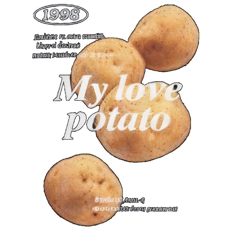 Oversized T Shirt Black My Love Potato Print Graphic Tee Casual Streetwear Summer Outfit Unisex Fashion Top