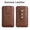 Luxury Cow Genuine Leather Mobile Phone Case Hand Waist Belt Clip Bag For iPhone 16 15 Pro Samsung Galaxy S24 S23 Plus Xiaomi Redmi Oppo Holster Pouch