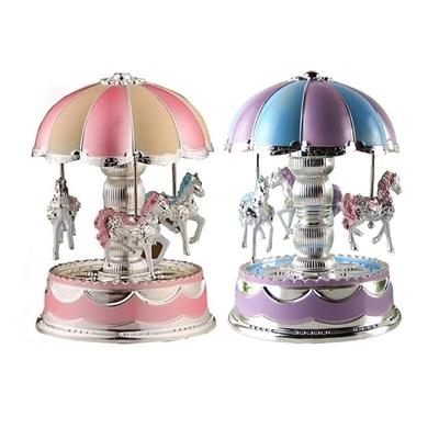Рождественский подарок на день рождения, светодиодная лампа Merry Go Round, музыкальная шкатулка, рождественский подарок на день рождения, игрушка-карусель