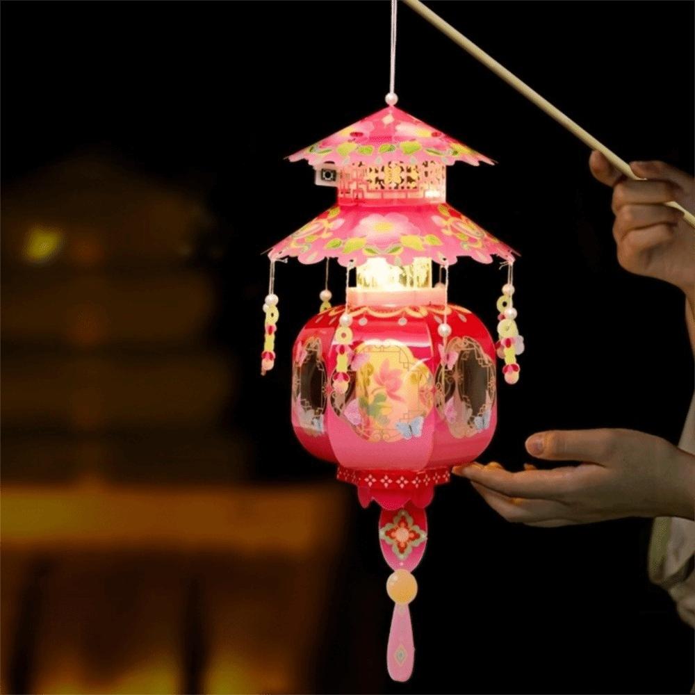 Lightweight Mid-Autumn Festival Lantern PVC Handheld Lantern Portable DIY Craft Material Kit Kids