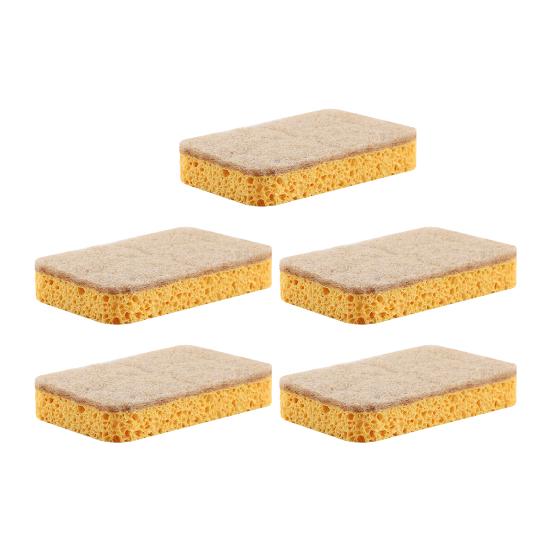 5 шт. прочная чистящая губка, эффективная хлопковая целлюлоза, портативная маслостойкая подушечка для мытья посуды для дома