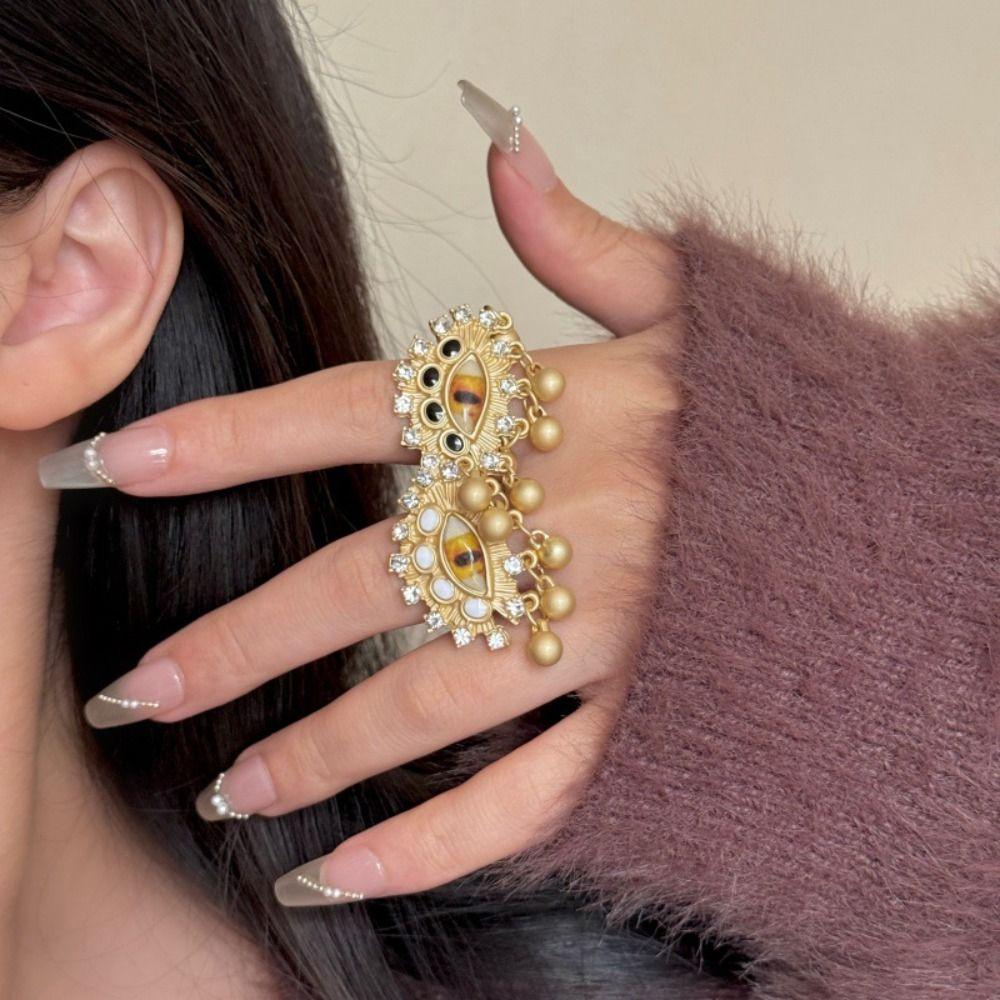 Геометрическое кольцо с голубыми глазами, жемчужное винтажное золотое кольцо, ретро кольцо с глазом демона, подарок