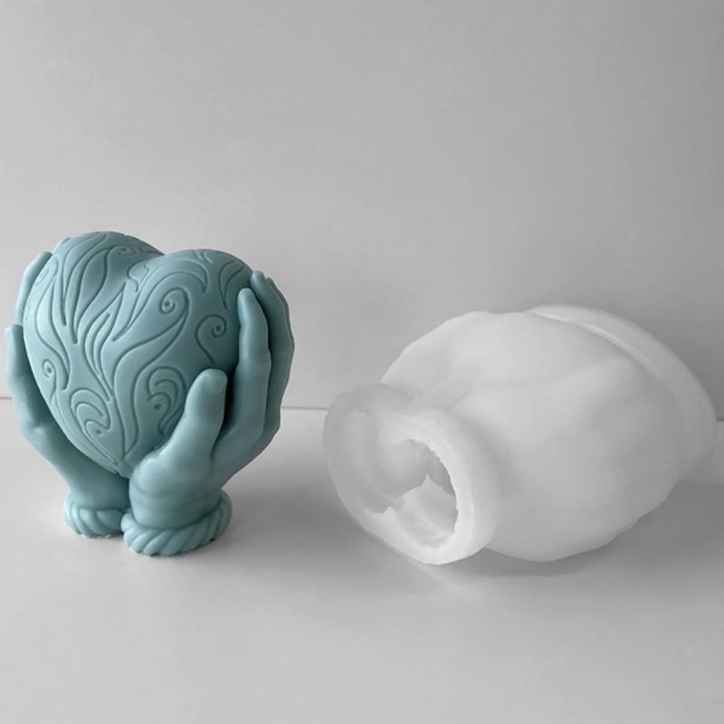 Holding Love In Hand Silicone Soap Mold Small Palm Love Candle Resin Plaster Mold Heart Chocolate Ice Cube Mould Home Decor Wedding Lover Gifts