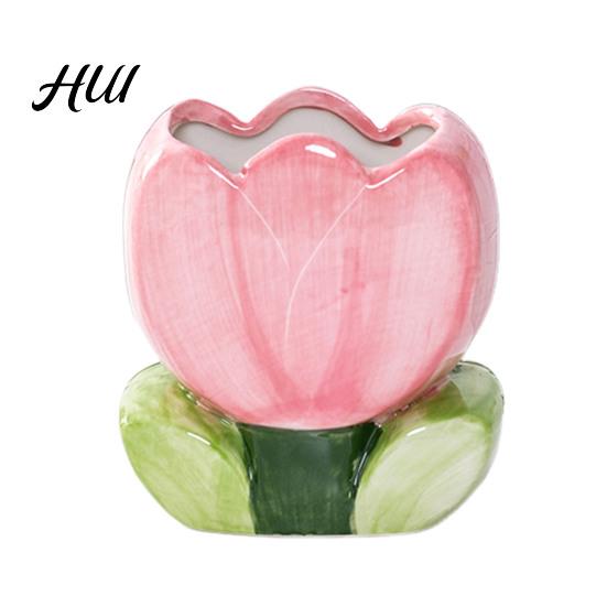 Flower-shaped Pen Holder Ceramic Flower Cute Desk Office Storage Box Stationery Shelf Desktop Organizer Multifunctional Aesthetic for Makeup