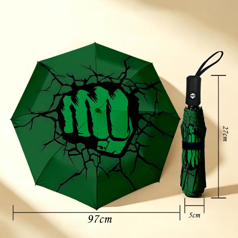 Green Fist 8 Ribs 3Fold Black Glue Uv Protection Umbrella Sun Protection Rainproof Compact Folding Umbrella For Travel Daily Use C923227