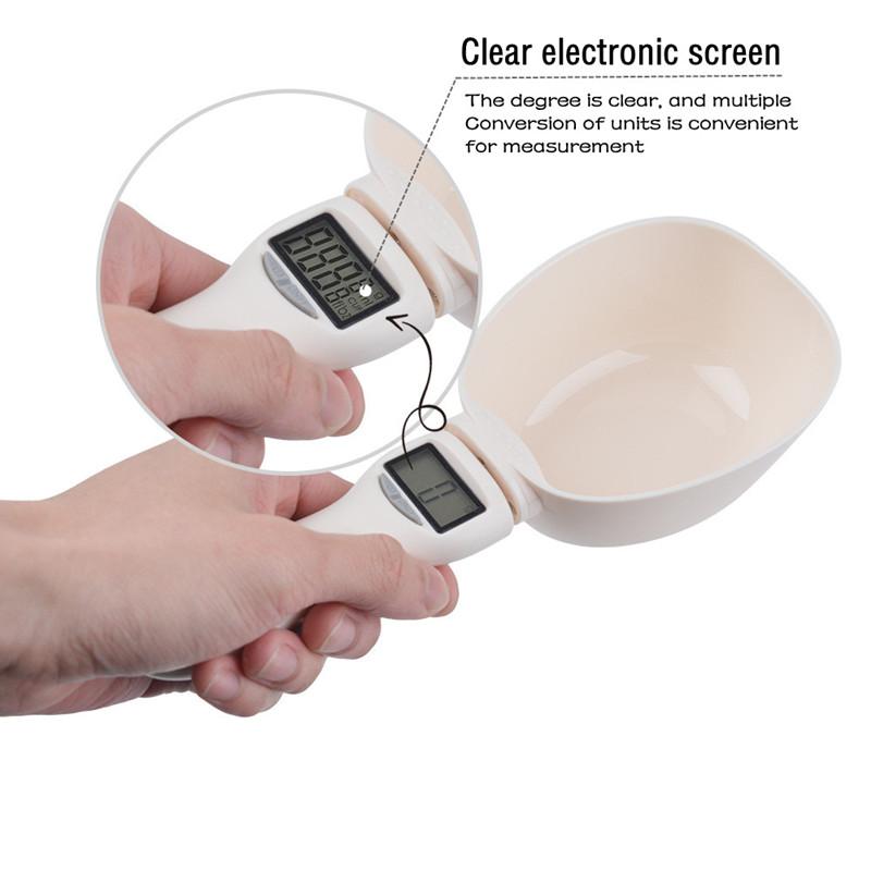 Electronic Measuring Tool Dog and Cat Feeding Bowl Measuring Spoon Pet Food Scale Digital Display Weighing Spoon Weight Volumn