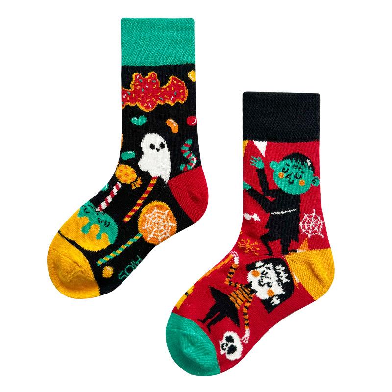 AB Новые детские носки в стиле родитель-ребенок для мальчиков и девочек, красочные, милые, мультяшные, модные, спортивные, детские, средней длины, хлопковые